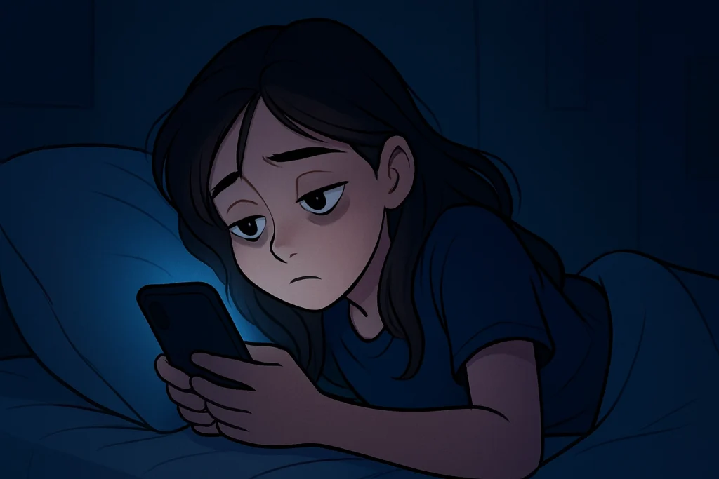 استفاده بیش از حد باعث موبایل در کودکان باعث اختلال در خواب میشود