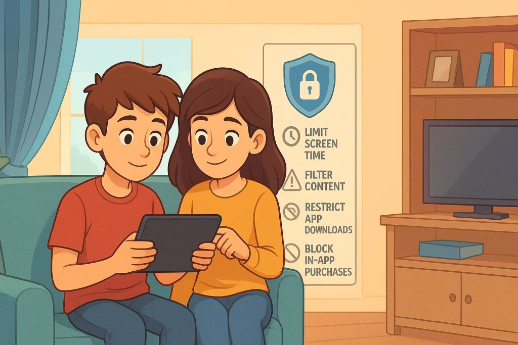 استفاده از تنظیمات ایمنی برای مدیریت استفاده کودکان از موبایل و تبلت با اپلیکیشن های کنترل والدین