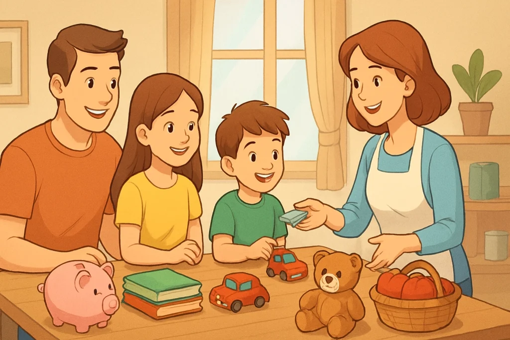 بازی آموزش بودجه بندی به کودکان 7 تا 9 سال | فروشگاه کوچک من 14 مشارکت اعضای خانواده برای مدیریت پول و بودجه بندی با بازی فروشگاه کوچک من